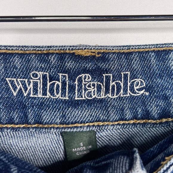 Wild Fable Women 6 High Rise Straight Ankle Jeans Ripped Button Fly Denim Cotton - Picture 10 of 13